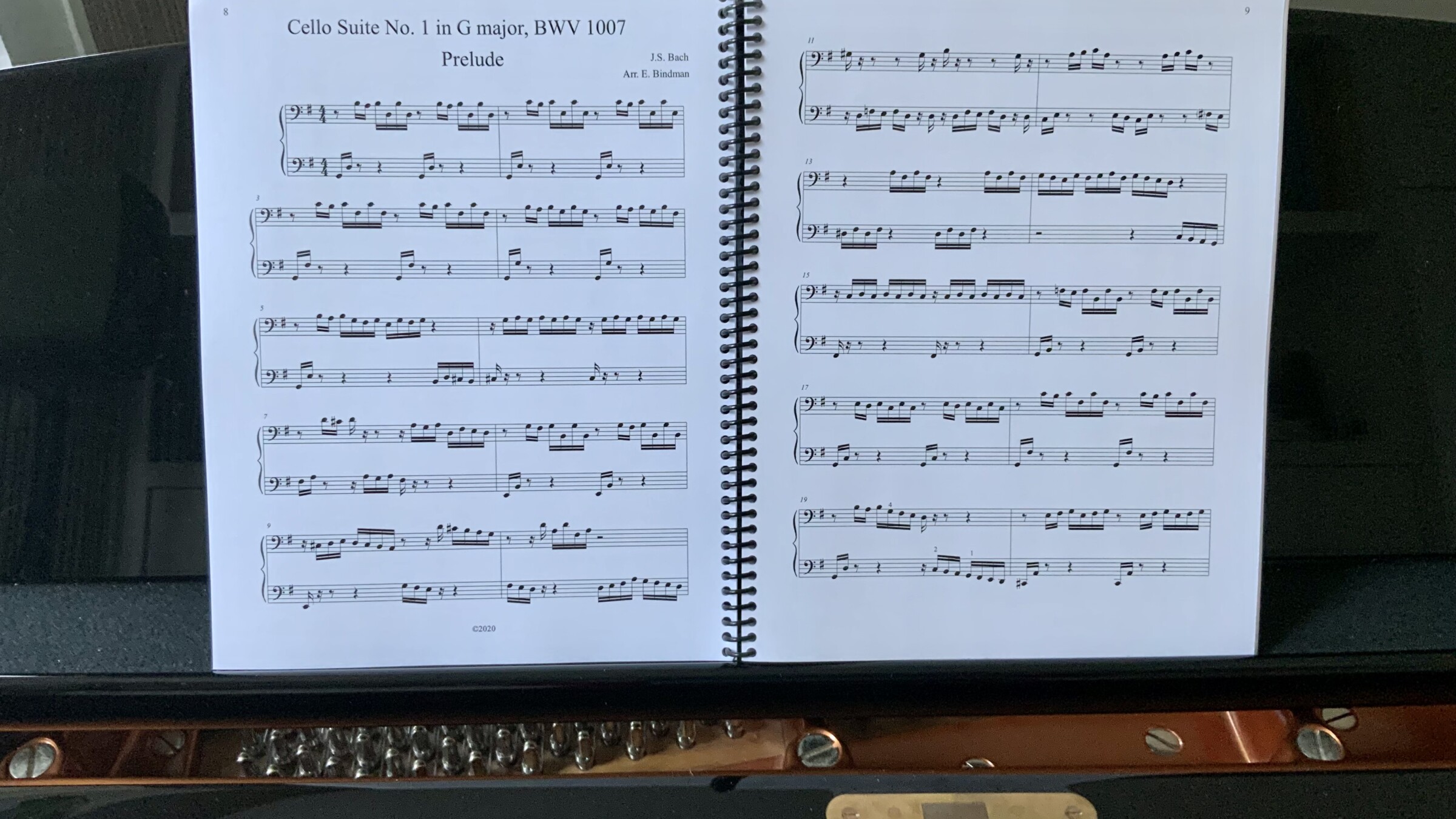 J.S. Bach Cello Suite No 1 for Solo Piano