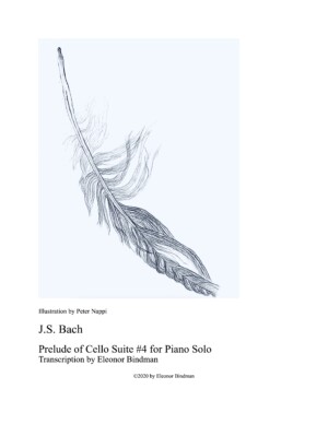Prelude to Suite 4 (feather on blue background)